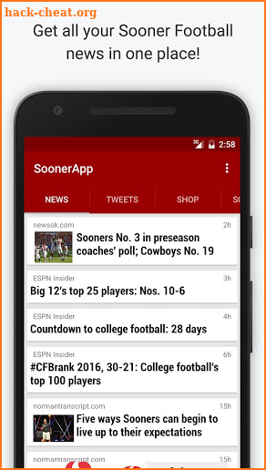 SoonerApp OU Football News screenshot