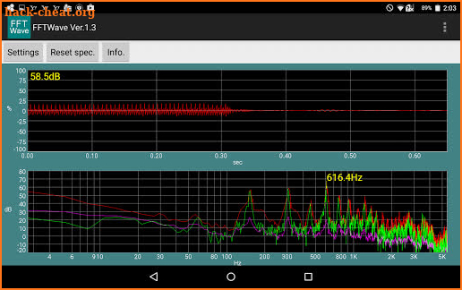 Sound monitor FFTWave screenshot