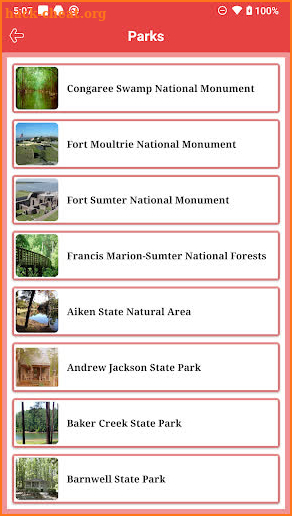 South Carolina National and State Parks screenshot