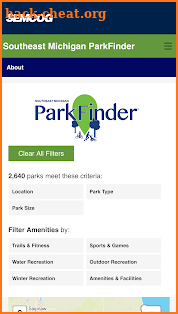 Southeast Michigan ParkFinder screenshot