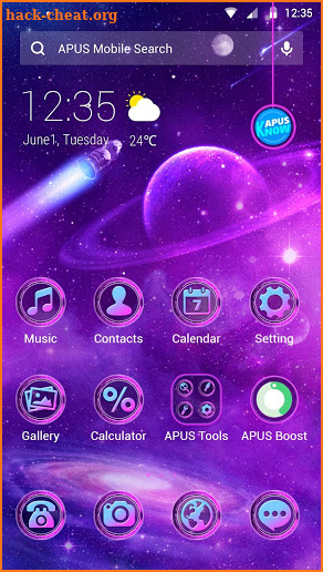 Space Galaxy APUS Launcher theme screenshot