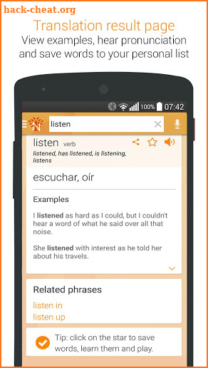 Spanish English Translator, Dictionary & Learning screenshot
