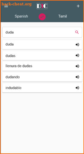Spanish - Tamil Dictionary (Dic1) screenshot