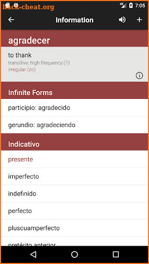 Spanish Verbs & Conjugation - VerbForms Español screenshot