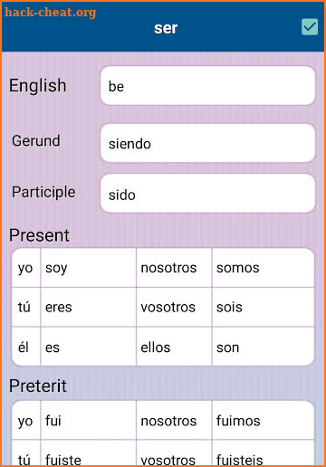 Spanish Verbs Lite screenshot