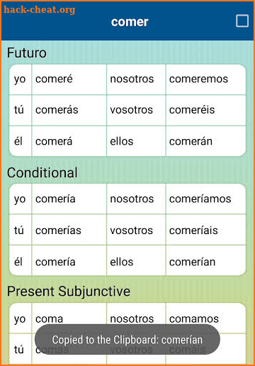 Spanish Verbs Lite screenshot