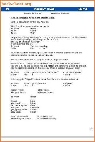 Spanish Workbook Spain dialect screenshot