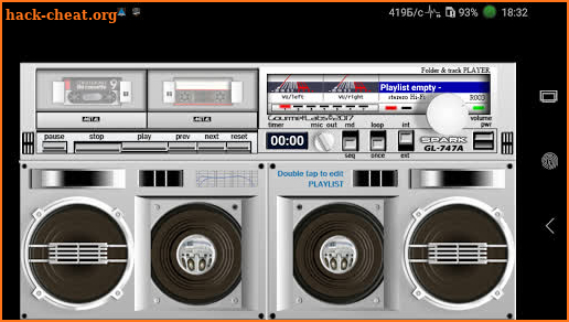 Spark GL-747A folder player VU-meter boombox screenshot