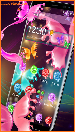 Sparkle Colorful Neon Butterfly Theme screenshot