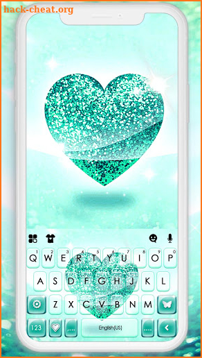 Sparkle Glitter Heart Keyboard Theme screenshot