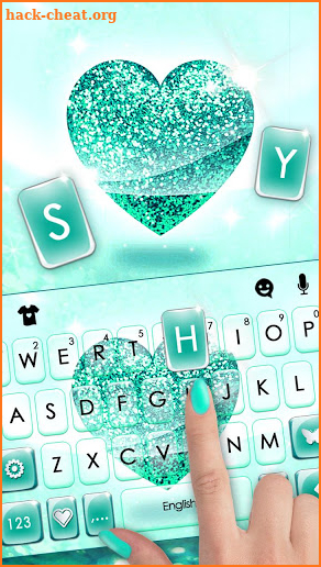 Sparkle Glitter Heart Keyboard Theme screenshot