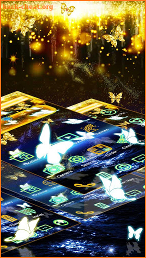 Sparkle Neon Butterfly River Theme screenshot