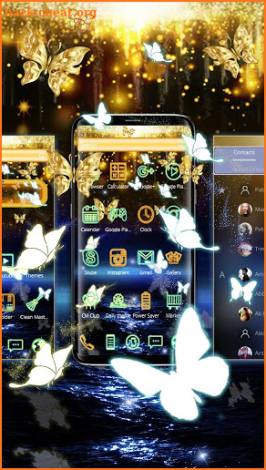 Sparkle Neon Butterfly River Theme screenshot