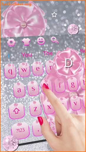 Sparkle Pink Bow Keyboard screenshot