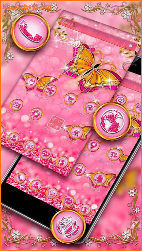 Sparkle Pink Glitter Butterfly screenshot