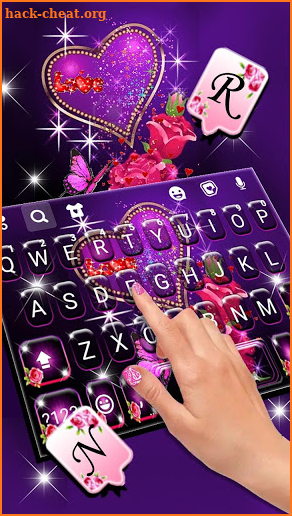 Sparkle Purple Heart Keyboard Background screenshot