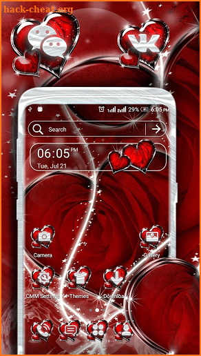 Sparkle Red Rose Launcher Theme screenshot