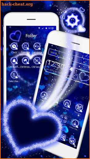 Sparkling Blue Heart Theme screenshot