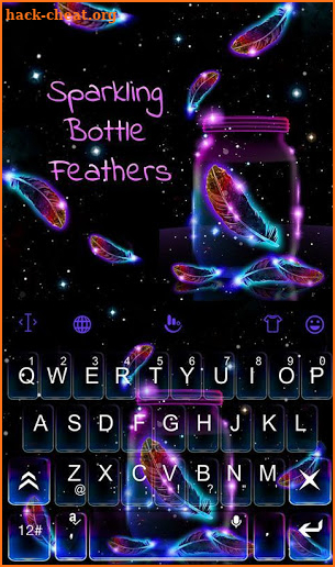 Sparkling Bottle Feathers Keyboard Theme screenshot