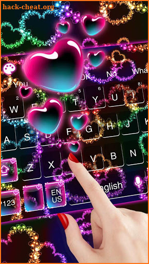 Sparkling Colorful Heart Keyboard screenshot