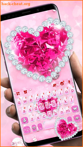 Sparkling Diamond Heart Keyboard Theme screenshot