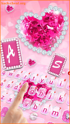 Sparkling Diamond Heart Keyboard Theme screenshot