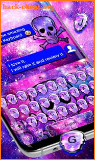 Sparkling Galaxy Skull Keyboard Theme screenshot