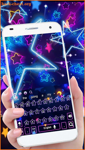 Sparkling Giltter Neon Pink Star Keyboard screenshot