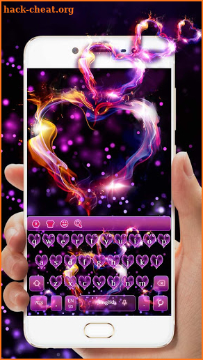 Sparkling Heart Flame Keyboard Theme screenshot