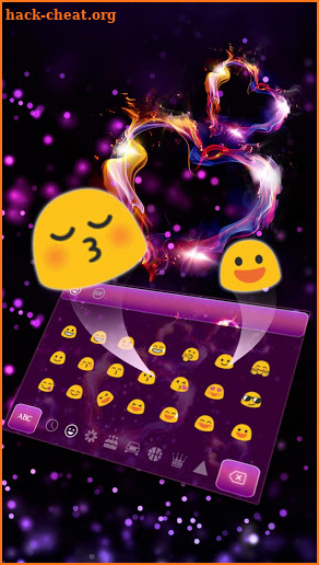 Sparkling Heart Flame Keyboard Theme screenshot