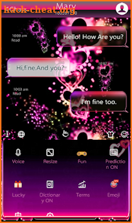 Sparkling Heart Keyboard Theme screenshot