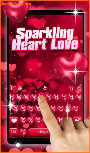 Sparkling Heart Love Keyboard Theme screenshot