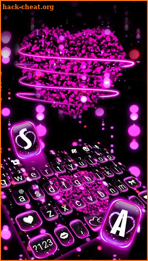 Sparkling Hearts 3d Keyboard Theme screenshot