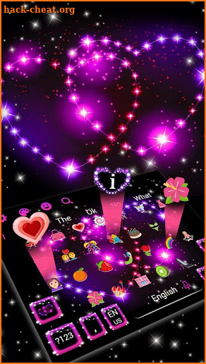 Sparkling Love Hearts Keyboard Theme screenshot
