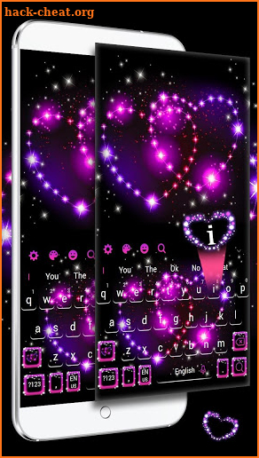 Sparkling Love Hearts Keyboard Theme screenshot