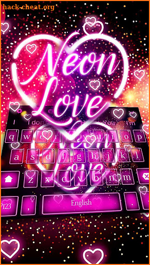 Sparkling Love Neon Keyboard screenshot