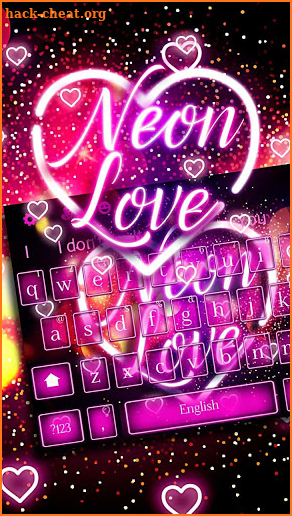 Sparkling Love Neon Keyboard screenshot