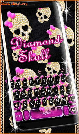 Sparkling Luxury Diamond Skull Keyboard Theme screenshot