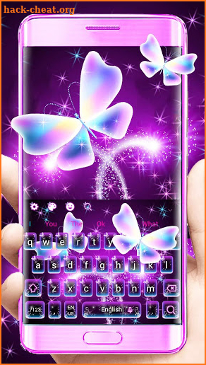 Sparkling neon Butterfly Keyboard Theme screenshot