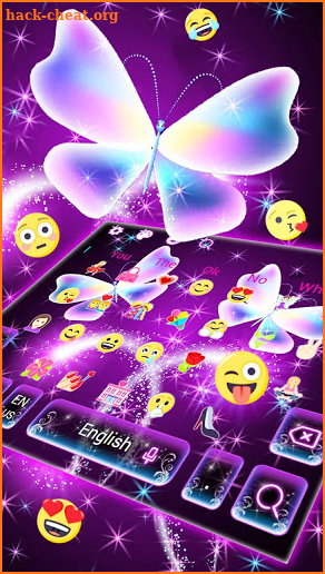 Sparkling neon Butterfly Keyboard Theme screenshot