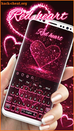 Sparkling Neon Heart Keyboard screenshot
