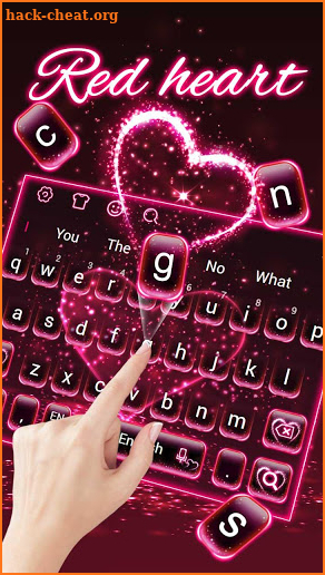 Sparkling Neon Heart Keyboard screenshot