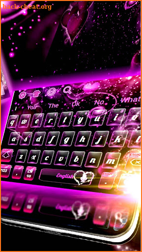 Sparkling Pink Heart Fancy Keyboard Theme screenshot