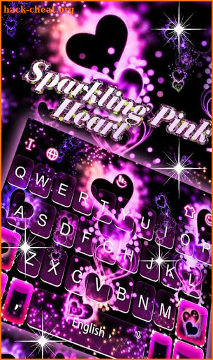 Sparkling Pink Heart Keyboard Theme screenshot