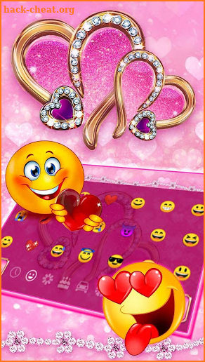 Sparkling Pink Love Heart Keyboard screenshot
