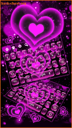 Sparkling Pink Neon Love Keyboard screenshot