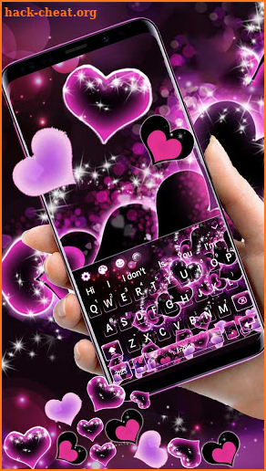 Sparkling Purple Heart Gravity Keyboard screenshot