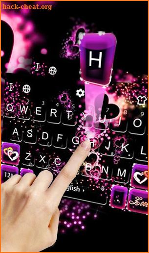 Sparkling Purple Heart Keyboard Theme screenshot
