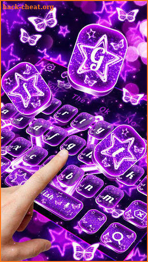 Sparkling Purple Neon Star Keyboard screenshot