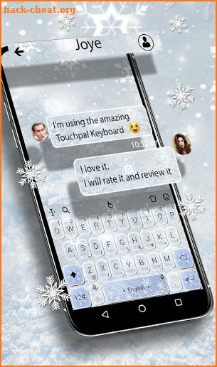 Sparkling Snowflake Keyboard Theme screenshot